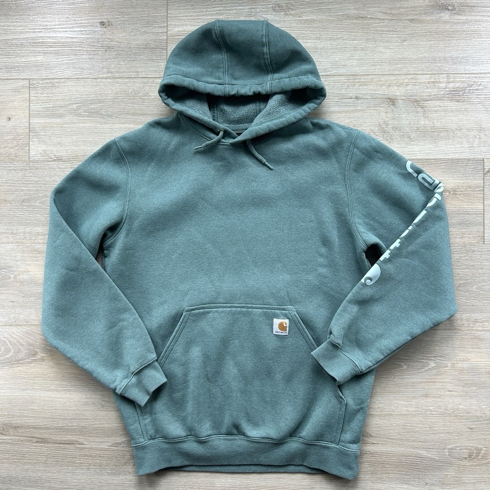 Carhartt Hooded Sweatshirt‎ Mens M Green Heavyweight Loose Fit TS0288-M K288GE1